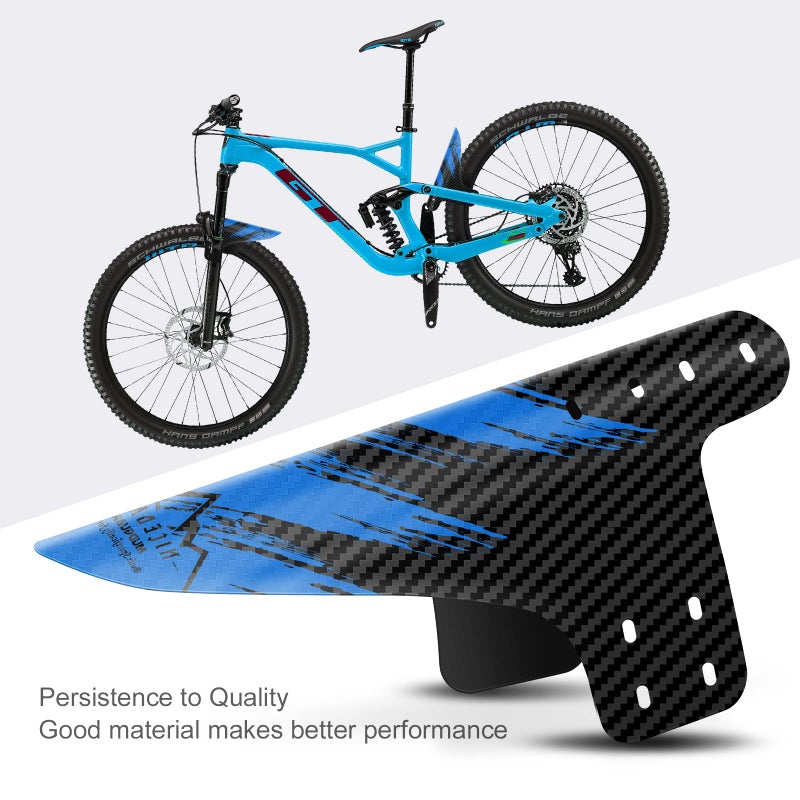 NICEDACK Bike Fender, 2PCS Adjustable MTB Mud Guard, Front and Rear Compatible Mudguards, Easy to Install, Fits 26", 27.5", 29" Fat Tire Bikes and All Disc Brake Bicycles (Blue) - Image 5